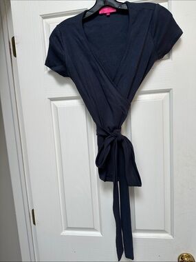 Classic Navy Wrap Tie Top
